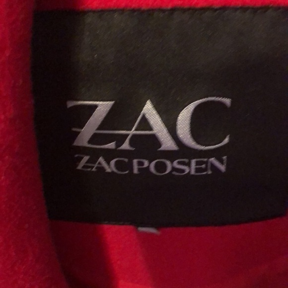 ZAC POSEN red wool coat with lining M - Picture 2 of 4